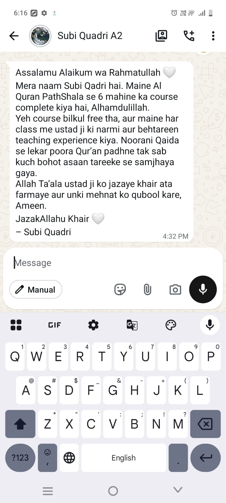 Subi Quadri testimonial screenshot